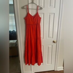 Bright orange maxi dress